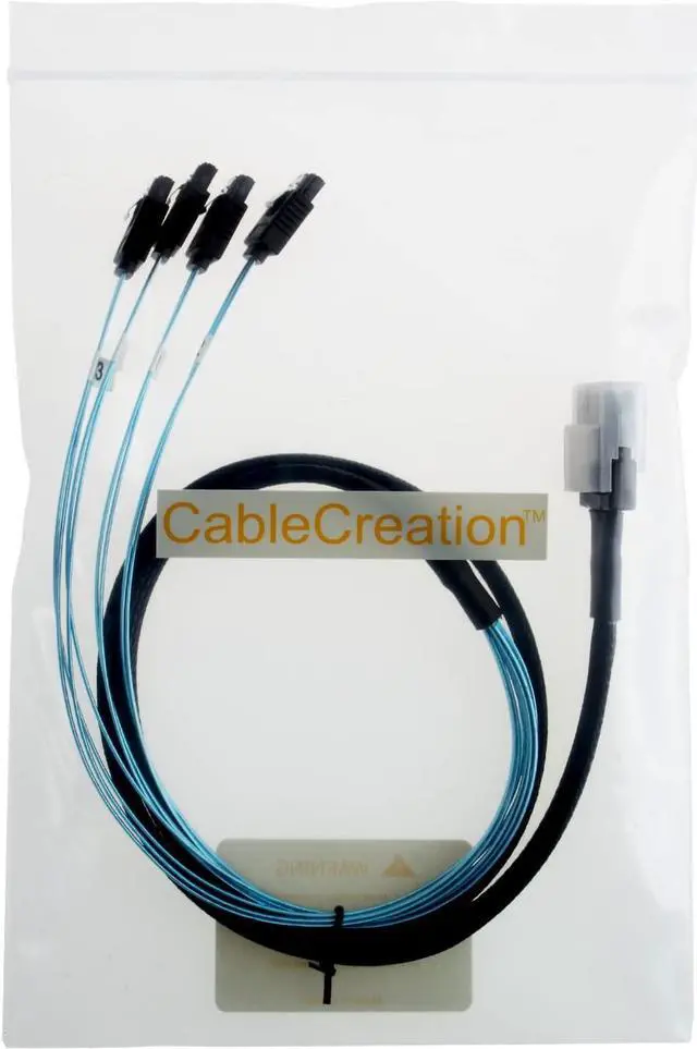 Alt view image 3 of 5 - CableCreation Mini SAS 36Pin (SFF-8087) Male to 4 SATA 7Pin Female Cable, Mini SAS Host/Controller to 4 SATA Target/Backplane, 1M / 3.3FT