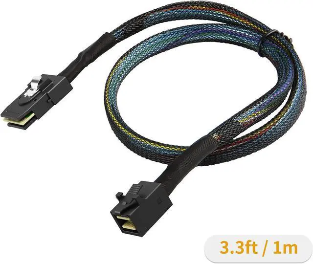 Alt view image 7 of 7 - CableCreation Internal Mini SAS HD Cable, 3.3FT Mini SAS SFF-8643 to Mini SAS 36Pin SFF-8087 Cable, Mini SAS 36Pin to SFF-8643 Cable, 1M / 3.3FT