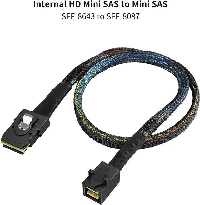 Alt view image 6 of 7 - CableCreation Internal Mini SAS HD Cable, 3.3FT Mini SAS SFF-8643 to Mini SAS 36Pin SFF-8087 Cable, Mini SAS 36Pin to SFF-8643 Cable, 1M / 3.3FT