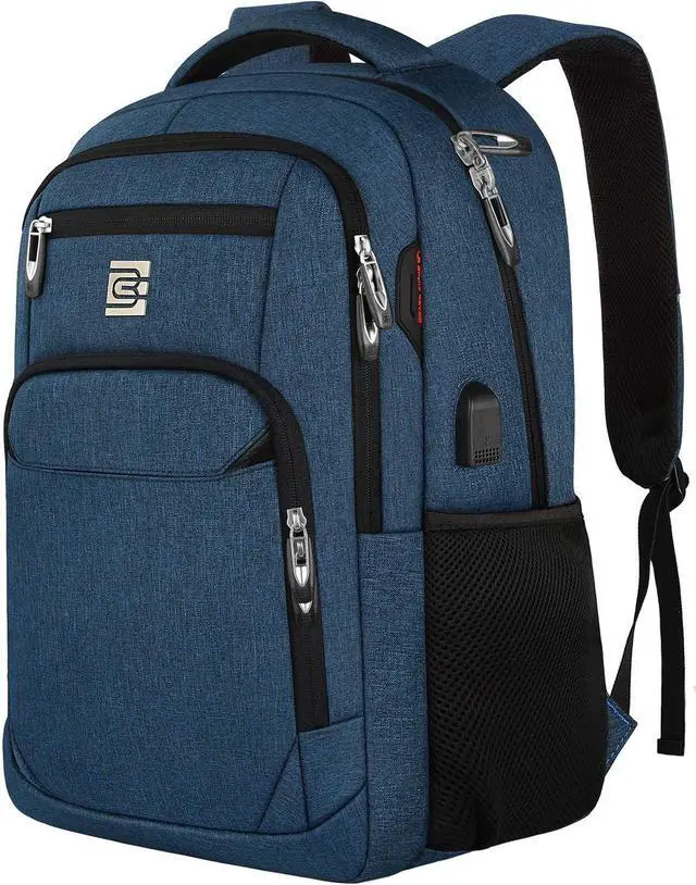 Main image of Laptop Backpack,Business Travel Anti Theft Slim Durable Laptops Backpack with USB Charging Port,Water Resistant College School Computer Bag for Women & Men Fits 15.6 Inch Laptop and Notebook - Blue
