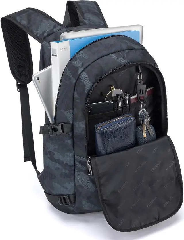 Alt view image 2 of 7 - Tzowla Travel Laptop Backpack Water Resistant Anti-Theft Bag with USB Charging Port and Lock 17.3 Inch Computer Business Backpacks for Women Men College School Student Gift,Bookbag Casual Daypack