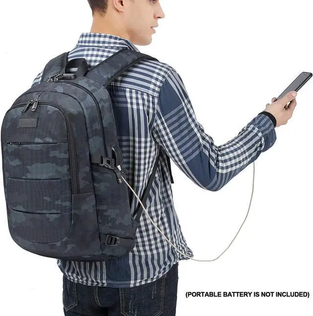 Alt view image 6 of 7 - Tzowla Travel Laptop Backpack Water Resistant Anti-Theft Bag with USB Charging Port and Lock 17.3 Inch Computer Business Backpacks for Women Men College School Student Gift,Bookbag Casual Daypack