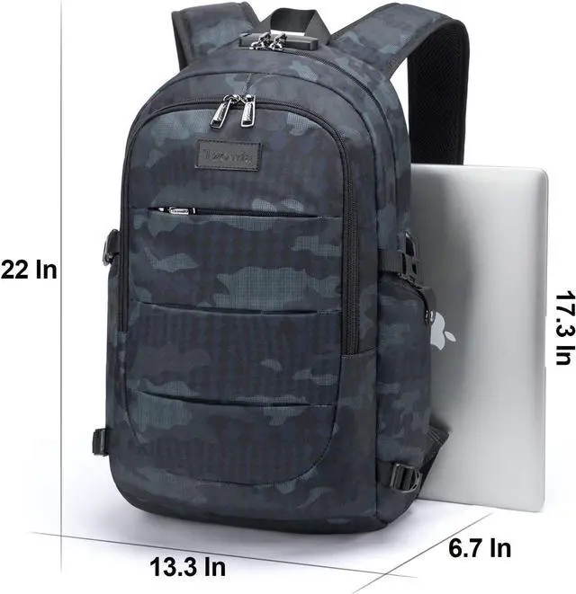 Alt view image 5 of 7 - Tzowla Travel Laptop Backpack Water Resistant Anti-Theft Bag with USB Charging Port and Lock 17.3 Inch Computer Business Backpacks for Women Men College School Student Gift,Bookbag Casual Daypack