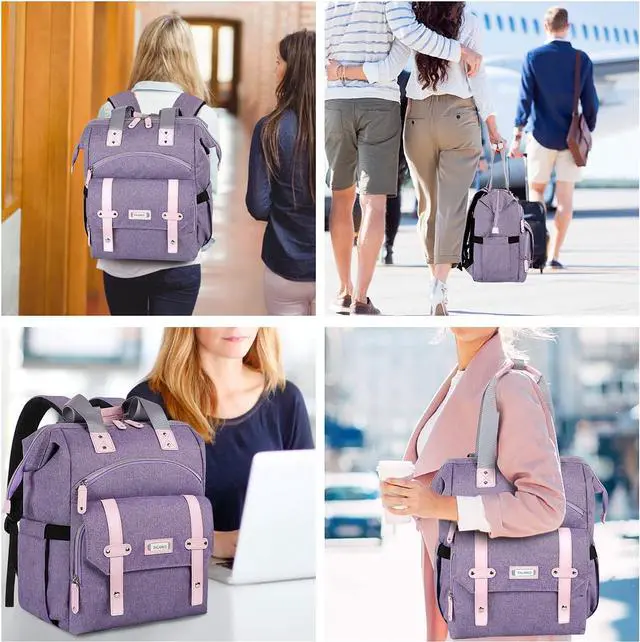 Alt view image 7 of 7 - FALANKO Laptop Backpack for Women, Anti Theft Backpacks with RFID Anti Theft Water Resistant,Wide Top Open Work Teacher College Travel Computer Bag for Woman Fits 15.6 Inch Laptop