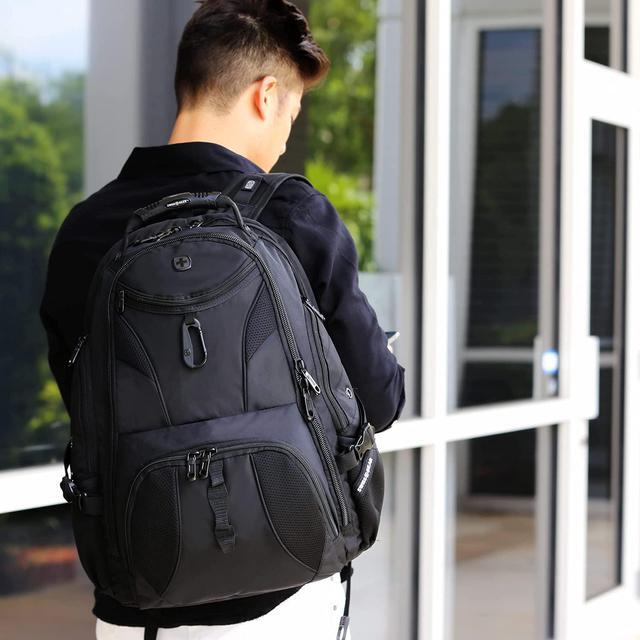 Alt view image 7 of 7 - SwissGear 1900 Scansmart TSA 17-Inch Laptop Backpack, Black, 19
