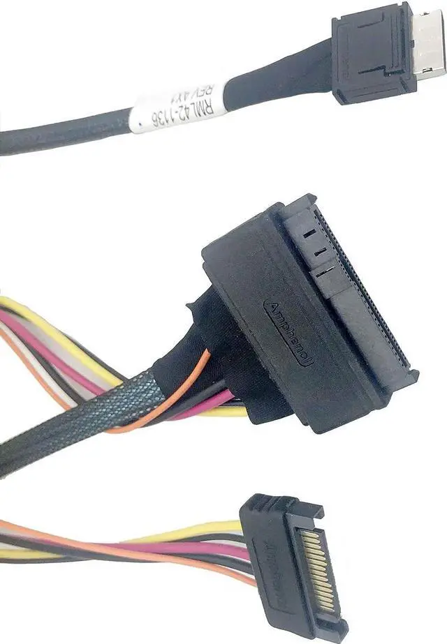 Alt view image 2 of 6 - OCuLink 4X to NVMe U.2 SSD,SFF-8611 to SFF-8639 Cable with Power 100cm(CBL-SAST-0956)