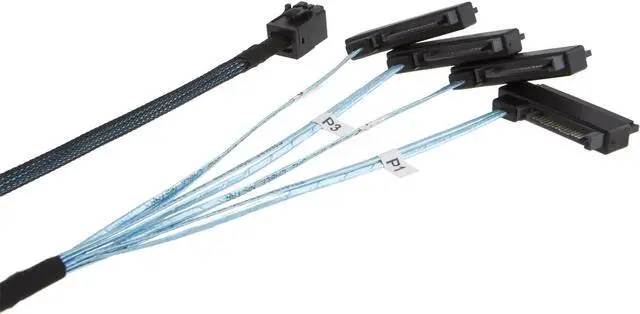 Alt view image 3 of 4 - SFF-8643 to SFF-8482 Cord, CableCreation Internal Mini SAS SFF-8643 to 4 X 29 Pin SFF-8482 Ada with SAS 15 Pin Power Port, 1.6FT, 0.5M