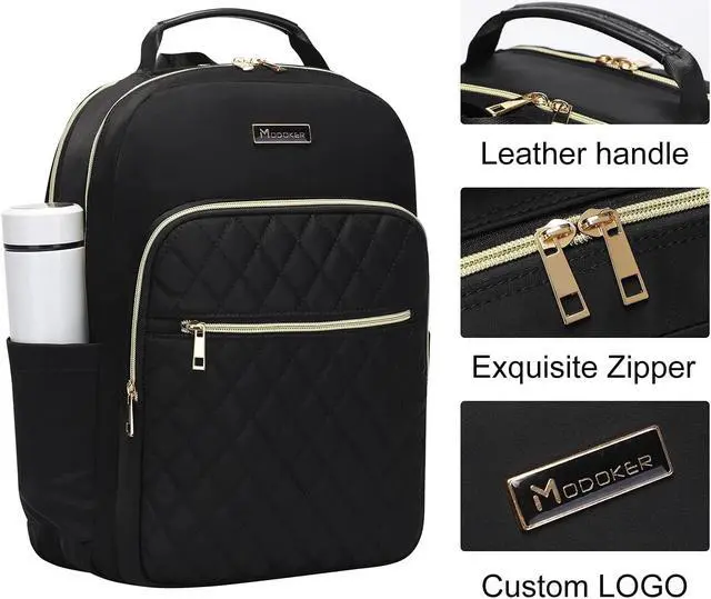 Alt view image 2 of 7 - Modoker Vintage Canvas Backpack with USB Port, Fits 15.6 Inch Laptop | Eco-friendly canvas backpack with durable construction. Comfortable straps for travel, work, or daily use.