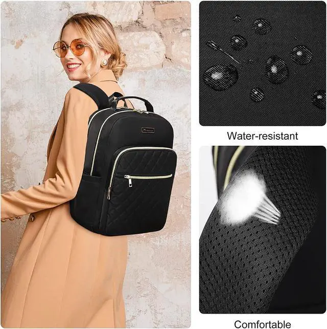 Alt view image 5 of 7 - Modoker Vintage Canvas Backpack with USB Port, Fits 15.6 Inch Laptop | Eco-friendly canvas backpack with durable construction. Comfortable straps for travel, work, or daily use.