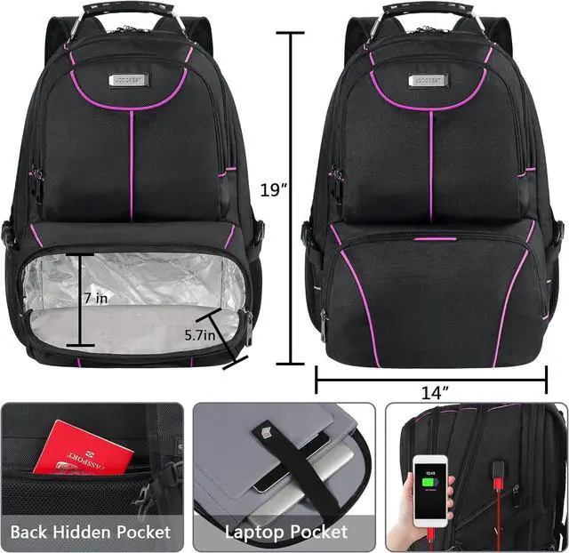Alt view image 3 of 6 - VECKUSON Laptop Backpack, 15.6 Inches, Purple, Unisex