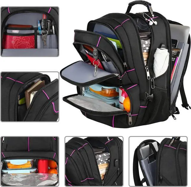 Alt view image 4 of 6 - VECKUSON Laptop Backpack, 15.6 Inches, Purple, Unisex