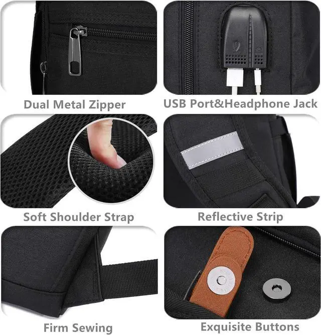 Alt view image 6 of 6 - HFSX Laptop Backpack Men Women Vintage Backpack Bookbag College Backpacks Stylish Backpack Black Fits 15.6 Inch Laptop