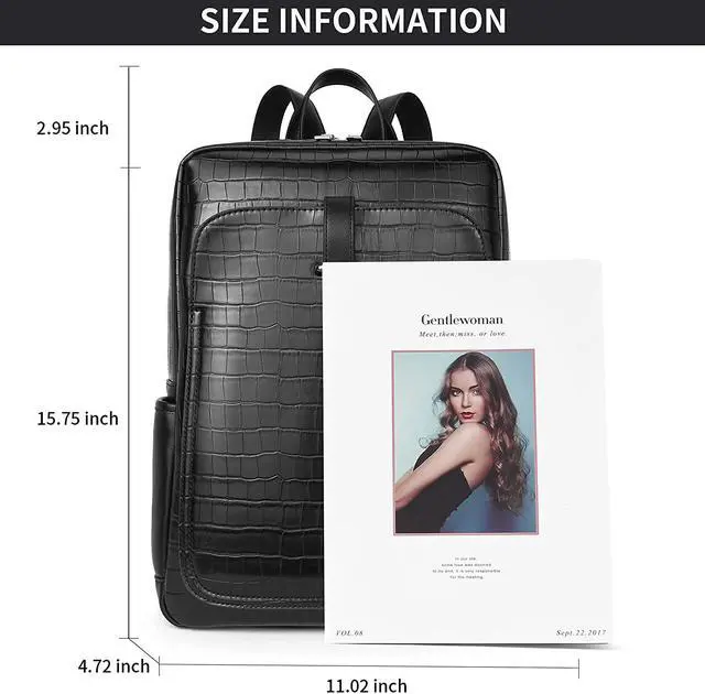 Alt view image 3 of 6 - BROMEN Leather Laptop Backpack for Women 15.6 inch Computer Backpack College Travel Daypack Bag Plaid