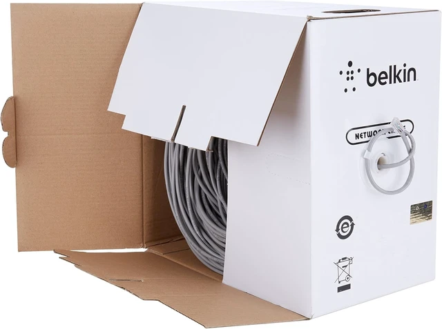 Alt view image 4 of 4 - Belkin Cat5e Stranded Bulk Ethernet Cable, 1000ft Spool, 4-Pair 24AWG