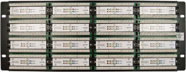 Alt view image 2 of 4 - Vertical Cable Cat5e 96 Port 19" Horizontal Rackmount 4U Patch Panel