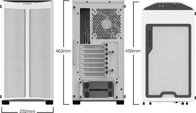 Alt view image 9 of 10 - be quiet! Pure Base 500DX ATX Mid Tower PC case | ARGB | 3 Pre-Installed Pure Wings 2 Fans | Tempered Glass Window | White