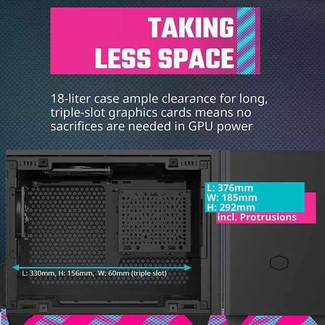 Alt view image 5 of 7 - Good Product Outlet NR200 SFF Small Form Factor Mini-ITX Case with Vented Panel, Triple-slot GPU, Tool-Free and 360 Degree Accessibility, Without PCI Riser