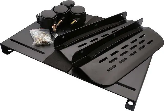 Alt view image 5 of 7 - IO Crest Mobile Desktop Tower Computer Metal Floor Stand Rolling Caster Wheels with Tall Support Walls and Adjustable Width from 5" to 13"