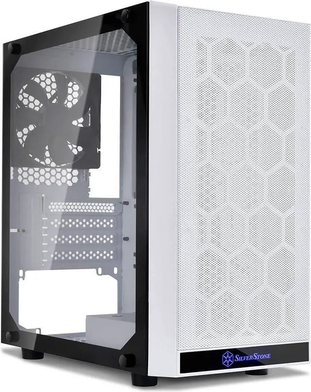 Main image of Silverstone SST-PS15W-G (White + Tempered Glass Window) Micro-ATX, Mini-DTX, Mesh Front Panel, Steel Body, Tempered Glass Side Panel