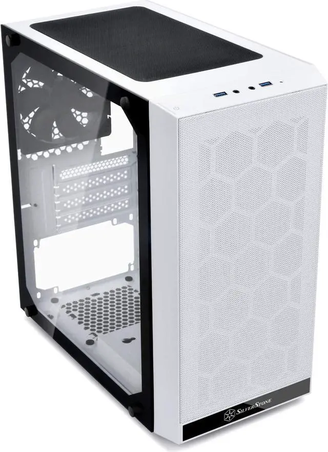 Alt view image 3 of 7 - Silverstone SST-PS15W-G (White + Tempered Glass Window) Micro-ATX, Mini-DTX, Mesh Front Panel, Steel Body, Tempered Glass Side Panel