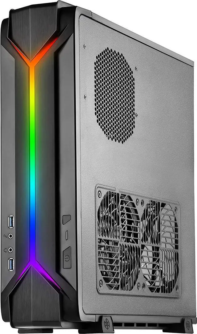 Main image of SilverStone Technology Slim Computer Case for Mini-Itx Motherboards with Integrated Addressable RGB Lighting (SST-RVZ03B-ARGB)