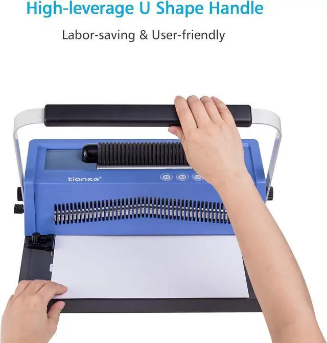 Alt view image 7 of 7 - Spiral Coil Binding Machine, Manual Book Maker Punch Binder with Electric Coil Inserter, Disengaging pins, Adjustable Side Margin, Comes with 100pcs 5/16'' Plastic Coil Binding Spines & Plier