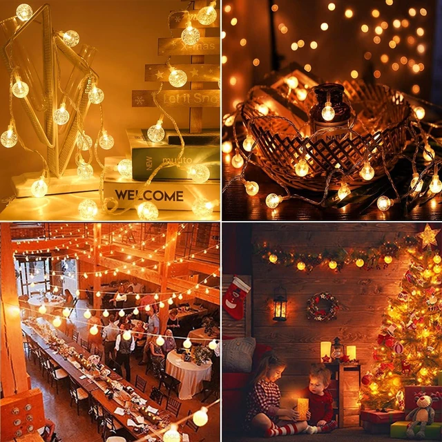 Alt view image 7 of 7 - OMIKA Color Changing Globe String Lights USB Plug, 16.5ft 50 LEDs Crystal Bubble Ball Fairy Lights with Remote Timer Ambient Lighting for Girls Bedroom Home Xmas Halloween Party Decor (16 Colors)
