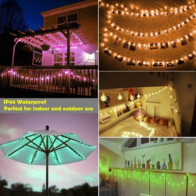 Alt view image 5 of 7 - OMIKA Color Changing Globe String Lights USB Plug, 16.5ft 50 LEDs Crystal Bubble Ball Fairy Lights with Remote Timer Ambient Lighting for Girls Bedroom Home Xmas Halloween Party Decor (16 Colors)