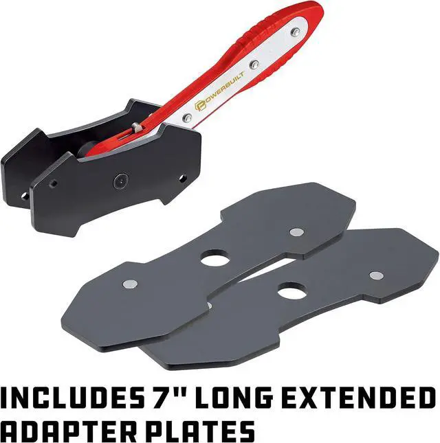 Alt view image 3 of 6 - Ratcheting Caliper Piston Tool Set, Brake Caliper Press, Size Range:1-1/2 to 2-5/8, Includes 2 Sets of Push Plates - 647861