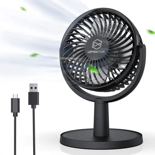 Main image of Mini Desk Fan, USB Powered Desktop Fan with 4 Speeds, Small but Powerful Strong Airflow Work Quiet, 310° Adjustment, Portable Personal Air Circulator Fan for DesktopTable Office Bedroom-Black