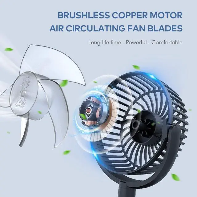 Alt view image 6 of 7 - Mini Desk Fan, USB Powered Desktop Fan with 4 Speeds, Small but Powerful Strong Airflow Work Quiet, 310° Adjustment, Portable Personal Air Circulator Fan for DesktopTable Office Bedroom-Black