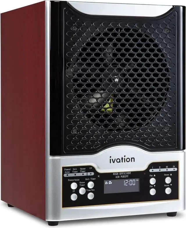 Main image of Ivation 5-in-1 HEPA Air Purifier & Ozone Generator W/Digital Display Timer and Remote, Ionizer & Deodorizer 3,700 Sq/Ft  HEPA, Carbon and Photocatalytic Filters, UV Light and Negative Ion Generator