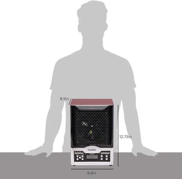 Alt view image 7 of 7 - Ivation 5-in-1 HEPA Air Purifier & Ozone Generator W/Digital Display Timer and Remote, Ionizer & Deodorizer 3,700 Sq/Ft  HEPA, Carbon and Photocatalytic Filters, UV Light and Negative Ion Generator