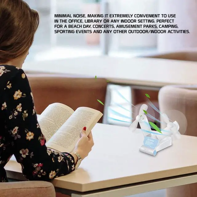 Alt view image 2 of 7 - Cellet Small USB Desk Fan 6 Inch UFO Shape, Mini Personal Portable Powered Ultra Slim and Compact USB Powered Foldable Desktop Fan, Cooling Fan for Home Office, Dorm, Outdoor Travel, and More (Blue)