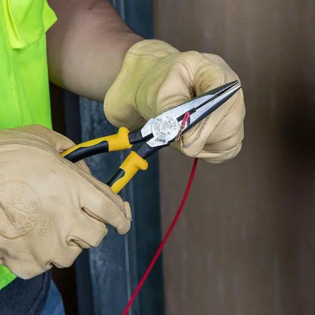 Alt view image 3 of 5 - Klein Tools J203-8N Long Nose Side-Cutter Stripping Pliers, Induction Hardened and Heavier For Increased Cutting Power, 8-Inch
