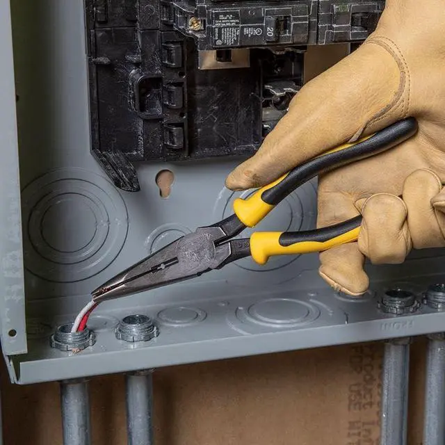 Alt view image 4 of 5 - Klein Tools J203-8N Long Nose Side-Cutter Stripping Pliers, Induction Hardened and Heavier For Increased Cutting Power, 8-Inch