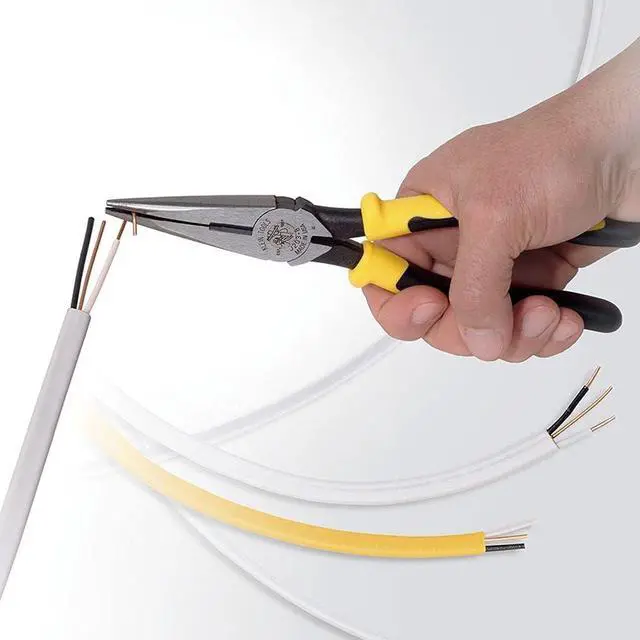 Alt view image 5 of 5 - Klein Tools J203-8N Long Nose Side-Cutter Stripping Pliers, Induction Hardened and Heavier For Increased Cutting Power, 8-Inch