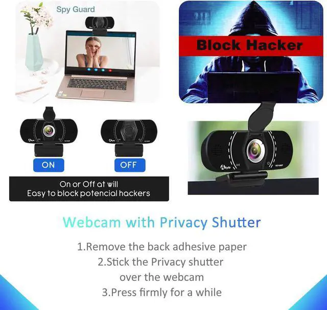 Alt view image 5 of 7 - Akyta Webcam, Plug and Play USB Webcam 1080p with Microphone -Privacy Cover-Tripod, Low Light Correction, Streaming PC Web Camera for Computer Laptop Desktop Mac Video Calling/YouTube/Zoom Conference