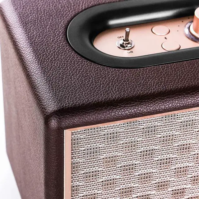 Alt view image 6 of 7 - Upgraded, Vintage Desktop Speakers, Bass Enhanced Technology, Retro Speaker for Record Player, Smartphone, PC, Laptop, Tablet and Projector, Wireless and 3.5mm Aux Input