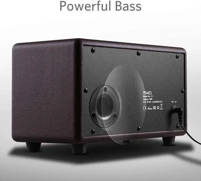 Alt view image 2 of 7 - Upgraded, Vintage Desktop Speakers, Bass Enhanced Technology, Retro Speaker for Record Player, Smartphone, PC, Laptop, Tablet and Projector, Wireless and 3.5mm Aux Input