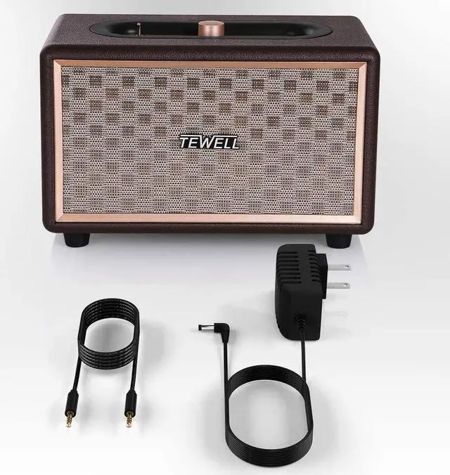 Alt view image 7 of 7 - Upgraded, Vintage Desktop Speakers, Bass Enhanced Technology, Retro Speaker for Record Player, Smartphone, PC, Laptop, Tablet and Projector, Wireless and 3.5mm Aux Input