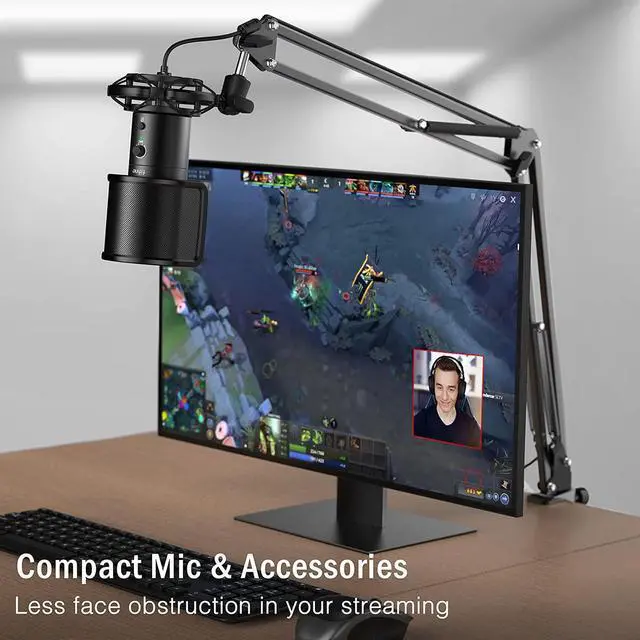 Alt view image 7 of 7 - USB Gaming Streaming Microphone Kit for PC Computer, Condenser Mic Set with Arm Stand Mute Button & Gain, Mic Studio Bundle for Podcast Recording Twitch Discord YouTube Zoom, USB C & A -T683