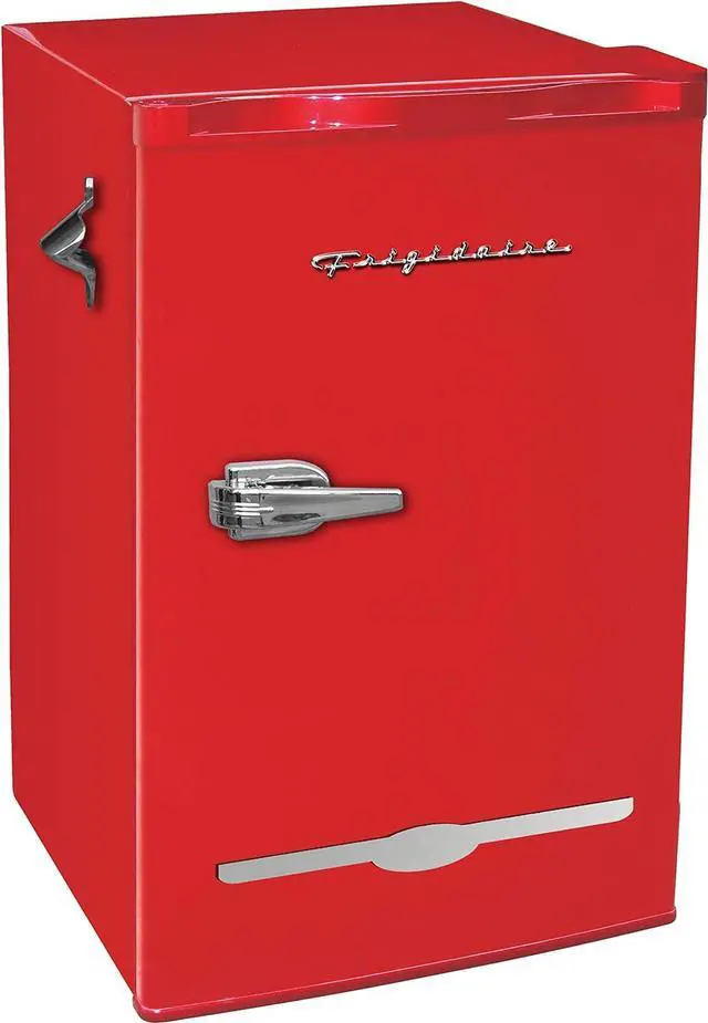 Main image of Frigidaire Retro Bar Fridge Refrigerator with Side Bottle Opener, 3.2 cu. ft, Red