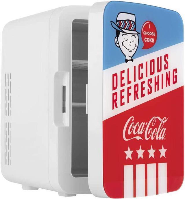 Cooluli Mini refrigerador retro Coca-Cola para dormitorio, automóvil,  escritorio de oficina y dormitorio universitario, enfriador y calentador