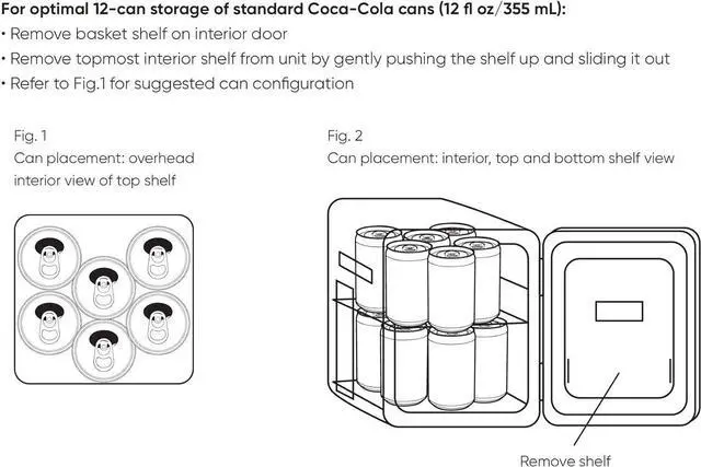 Alt view image 7 of 7 - Cooluli Retro Coca-Cola Mini Fridge for Bedroom - Car, Office Desk & College Dorm Room - 10L/12 Can Small Refrigerator - AC/DC 12V Portable Cooler & Warmer for Food, Drinks & Skincare (Coke, Vintage)