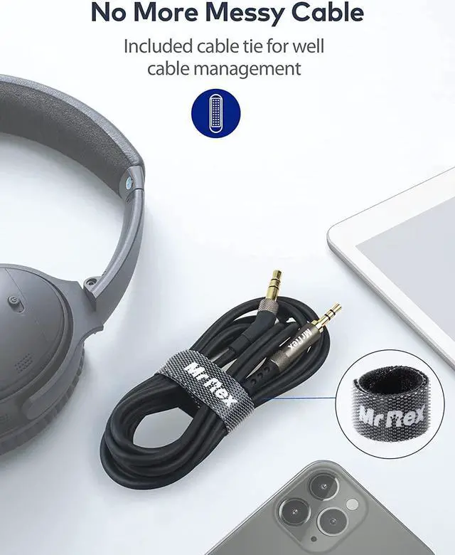 Alt view image 6 of 7 - 3.5mm to 2.5mm Aux Cable Cord for  700 QuietComfort Ultra QC45 QC35II QC35 QC25 Noise Cancelling Headphones JBL E45BT E55BT E65BTNC Bluetooth Earphone Audio Replacement Wire (1-Pack 5FT)