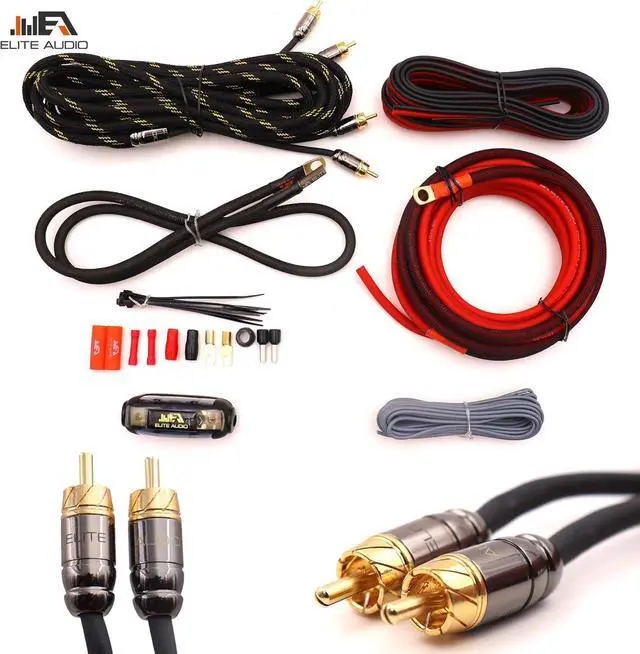 Alt view image 2 of 4 - Audio EA-PROK8 Pro Amplifier Wiring Kit - 2500W Max Power, Oxygen Free Copper Cables, Brass ANL Fuse Holder, 8 Gauge