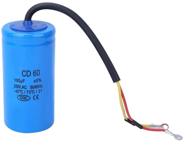 Main image of CD60 Capacitor, 100uf ±5% 250VAC 50/60Hz Round Run Start Capacitor, for Air Conditioner or AC Motor and Fan Starting