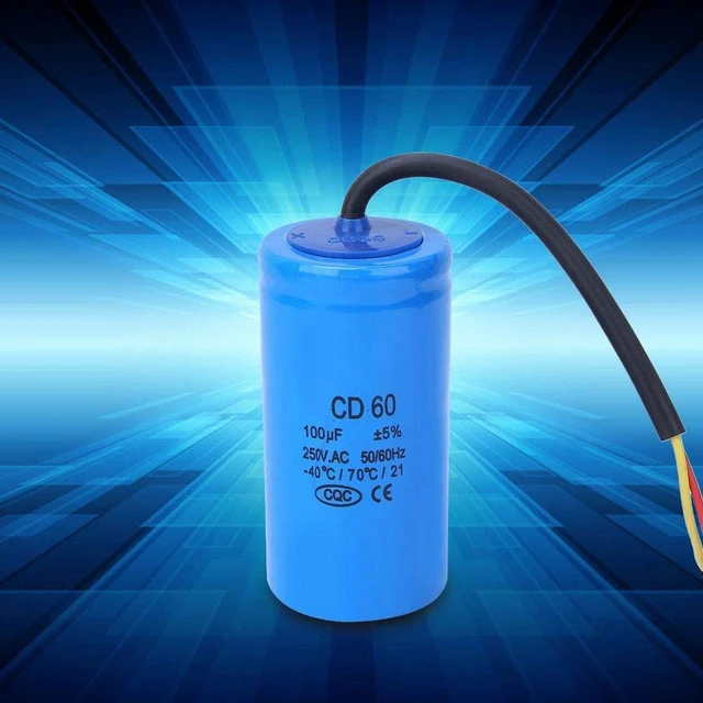 Alt view image 2 of 7 - CD60 Capacitor, 100uf ±5% 250VAC 50/60Hz Round Run Start Capacitor, for Air Conditioner or AC Motor and Fan Starting