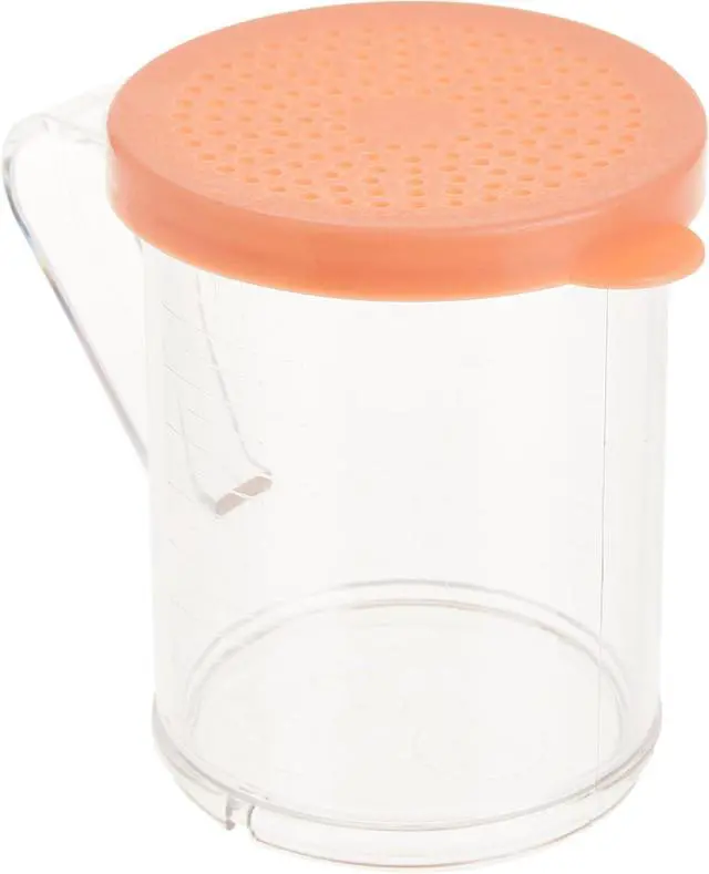 Alt view image 3 of 6 - Winco 10 oz Clear Snap-On Lids Plastic Dredge | Dishwasher safe, BPA-free, Color-coded lids, NSF certified, Great for Flour, Sugar, Spices and Baking Prep